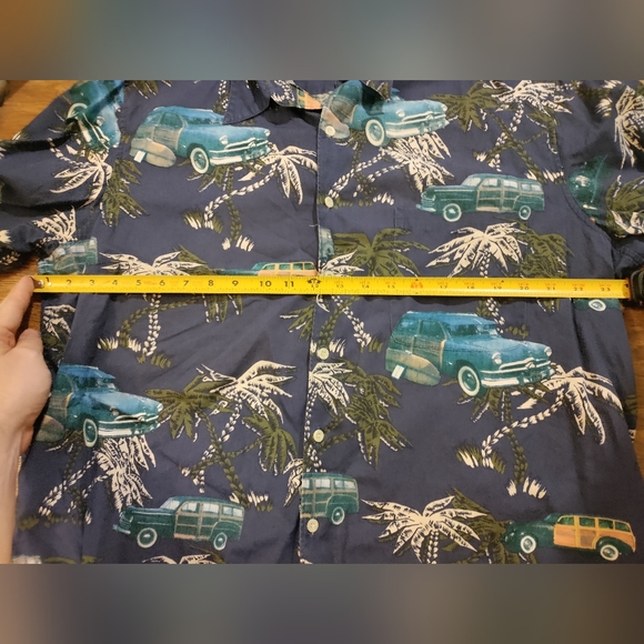 90'S Reyn Spooner Swimsuit Tag Palm Tree Pattern Button-Down Hawaiian Aloha Shirt Made in Hawaii Men's XL Vintage cotton green type Vintage Second Hand main image 0